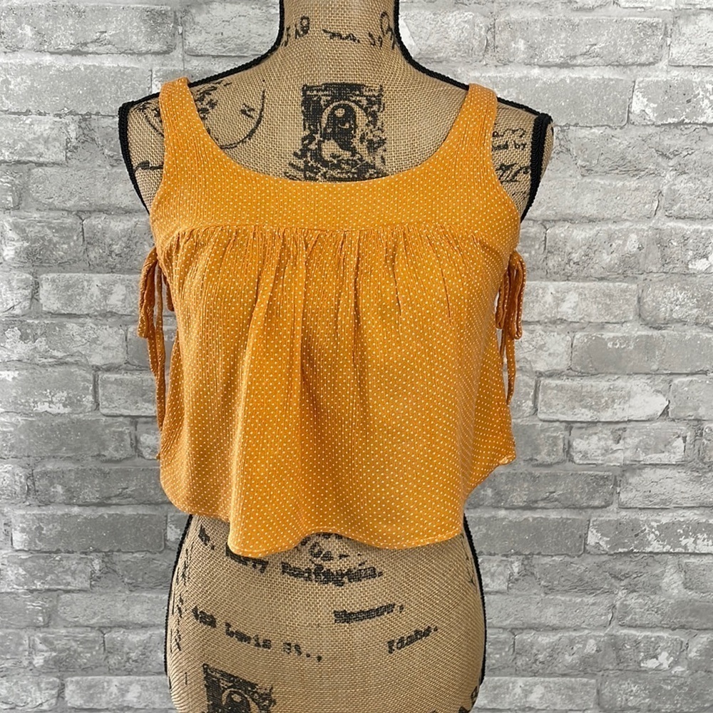 Good Luck Gem Yellow Polka Dot Top